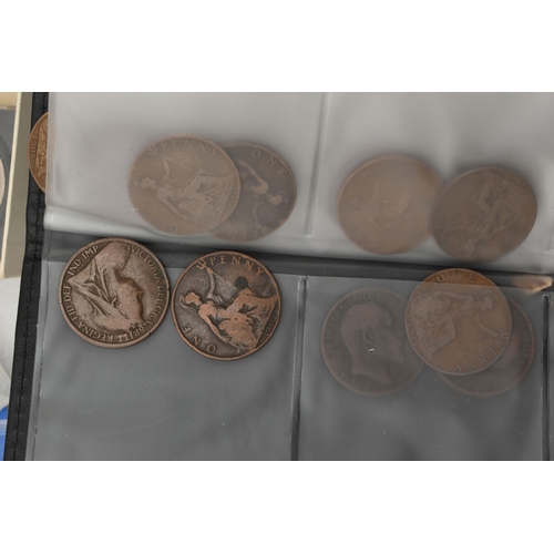 161 - A CARDBOARD TRAY OF UK COINAGE, to include a small coin album with silver content coinage, Florins t... 