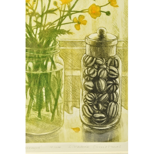 306 - L. VALERIE CHRISTMAS (CONTEMPORARY) TWO LIMITED EDITION AQUATINT ETCHINGS, 'Buttercups and Bullseyes... 