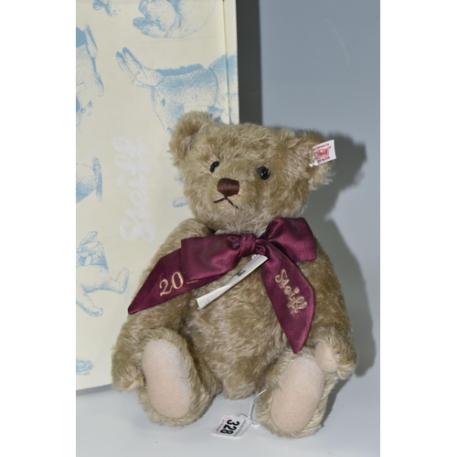 328 - A STEIFF LIMITED EDITION 'QVC YEAR 2012' TEDDY BEAR, with box, pale cinnamon mohair 'fur' with beige... 