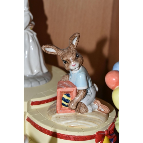 331 - A COLLECTION OF ROYAL DOULTON BUNNYKINS FIGURES WITH BASE, comprising Mystic Bunnykins DB197, The Ro... 