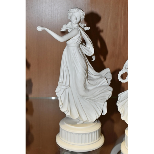 352 - A SET OF SIX WEDGWOOD LIMITED EDITION 'THE DANCING HOURS' COLLECTION FIGURES, comprising the first f... 