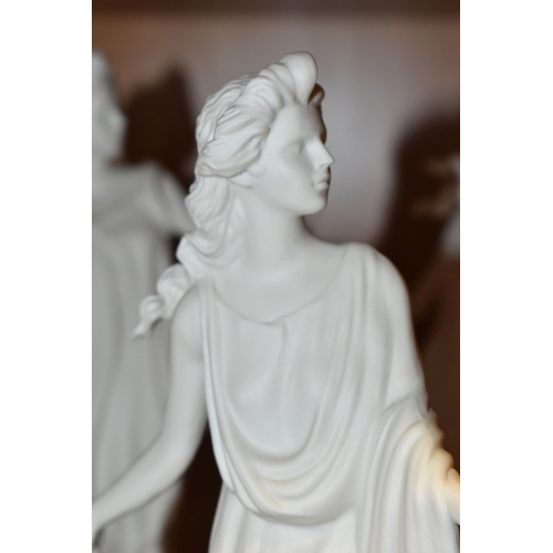 352 - A SET OF SIX WEDGWOOD LIMITED EDITION 'THE DANCING HOURS' COLLECTION FIGURES, comprising the first f... 