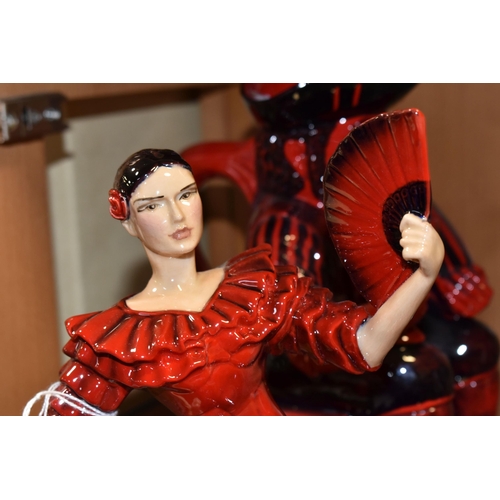 353 - A PEGGY DAVIES CERAMICS FIGURINE AND TOBY JUG,  comprising 'The Spanish Dancer' figurine by Andy Mos... 