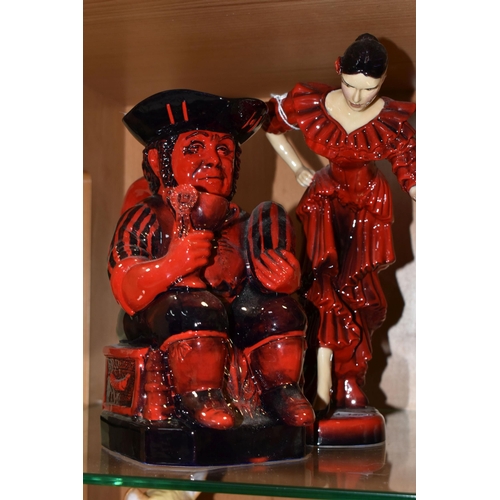 353 - A PEGGY DAVIES CERAMICS FIGURINE AND TOBY JUG,  comprising 'The Spanish Dancer' figurine by Andy Mos... 