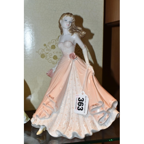 363 - FOUR BOXED COALPORT AND ROYAL DOULTON LADY FIGURES, the Coalport comprising 'Congratulations' modell... 