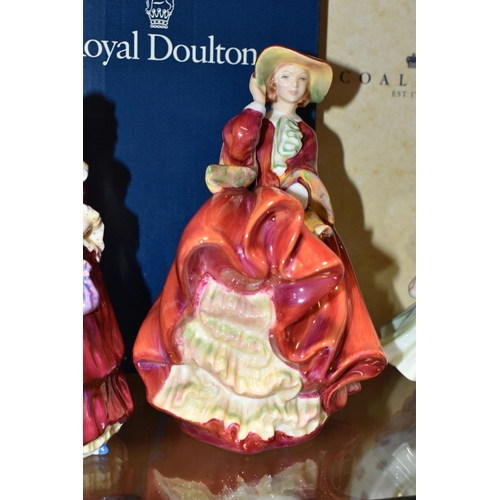 363 - FOUR BOXED COALPORT AND ROYAL DOULTON LADY FIGURES, the Coalport comprising 'Congratulations' modell... 