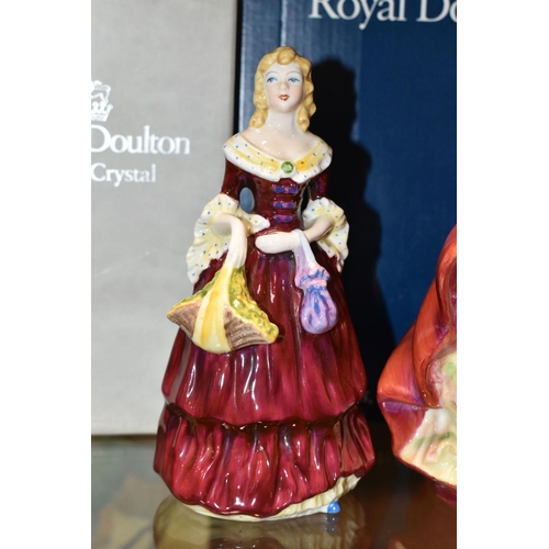 363 - FOUR BOXED COALPORT AND ROYAL DOULTON LADY FIGURES, the Coalport comprising 'Congratulations' modell... 