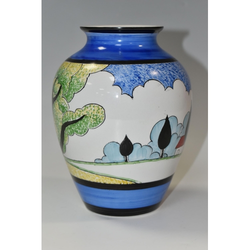 364 - A BIZARRE CRAFT RENE DALE BALUSTER VASE PAINTED IN THE MAY AVENUE PATTERN, dated 2002, painted marks... 