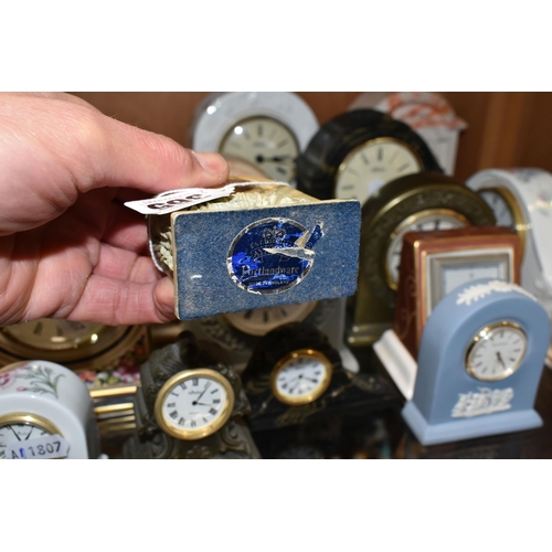 365 - TWENTY THREE WEDGWOOD, AYNSLEY AND OTHER GIFTWARE BONE CHINA AND RESIN QUARTZ CLOCKS, including Wedg... 