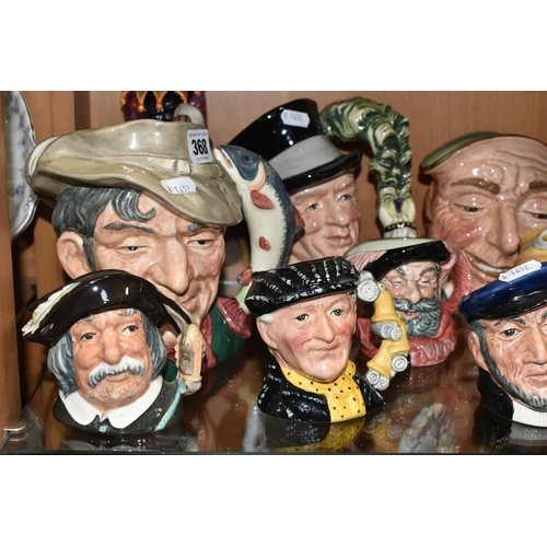 368 - A ROYAL DOULTON 'THE JESTER' FIGURE AND A COLLECTION OF ROYAL DOULTON CHARACTER JUGS, comprising The... 