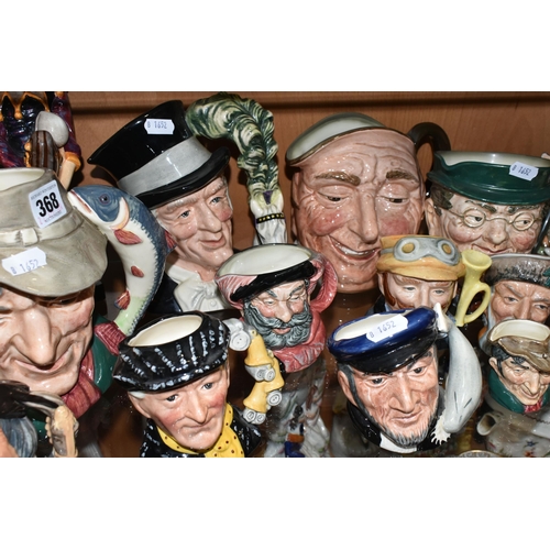 368 - A ROYAL DOULTON 'THE JESTER' FIGURE AND A COLLECTION OF ROYAL DOULTON CHARACTER JUGS, comprising The... 