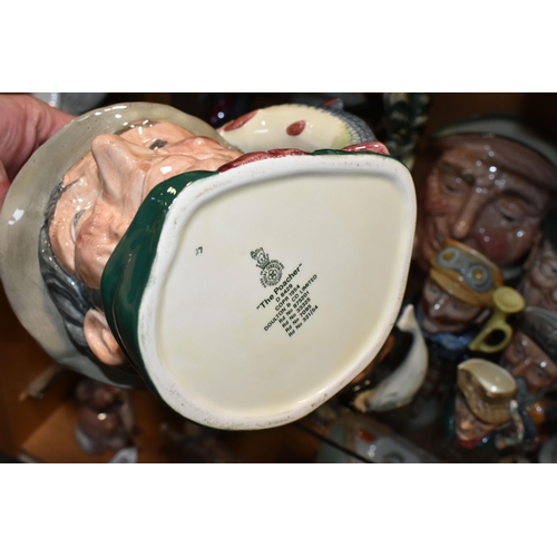 368 - A ROYAL DOULTON 'THE JESTER' FIGURE AND A COLLECTION OF ROYAL DOULTON CHARACTER JUGS, comprising The... 