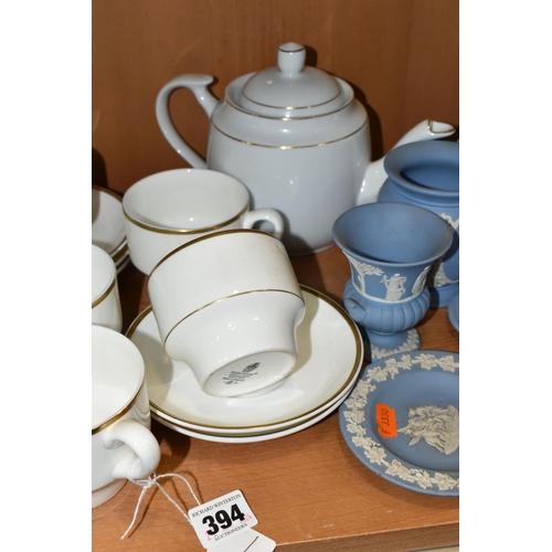 394 - A COLLECTION OF WEDGWOOD AND MINTON TEA AND GIFT WARES, comprising twelve pieces of Wedgwood Jasperw... 