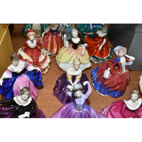 416 - A GROUP OF THIRTEEN ROYAL DOULTON MINIATURE FIGURINES, comprising Hannah HN3870, Autumn Breezes HN21... 