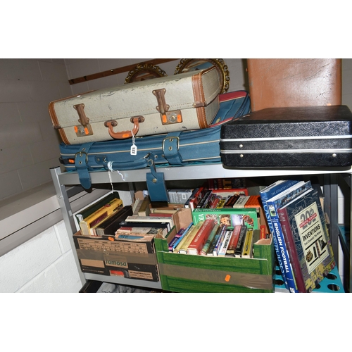 522 - THREE BOXES AND LOOSE BOOKS AND SUITCASES, to include approximately seventy books, titles to include... 