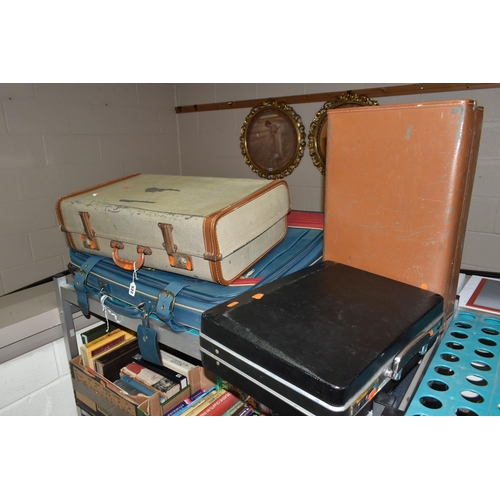 522 - THREE BOXES AND LOOSE BOOKS AND SUITCASES, to include approximately seventy books, titles to include... 