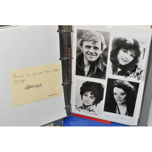 532 - TWO ALBUMS OF CELEBRITY PHOTOGRAPHS and Newspaper Cuttings, several signed to George (Nicholls) a ce... 