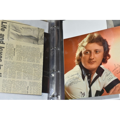 532 - TWO ALBUMS OF CELEBRITY PHOTOGRAPHS and Newspaper Cuttings, several signed to George (Nicholls) a ce... 