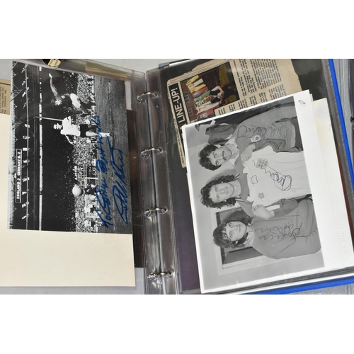 532 - TWO ALBUMS OF CELEBRITY PHOTOGRAPHS and Newspaper Cuttings, several signed to George (Nicholls) a ce... 