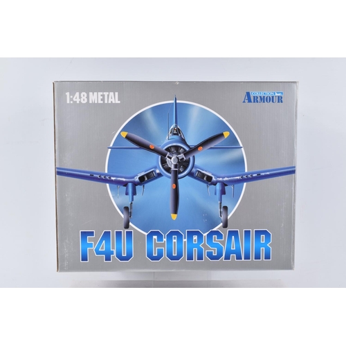 104 - FIVE BOXED AIRCRAFT MODELS,  the first is a 1:48 scale,  Armour Collection F4U Corsair, numbered 980... 