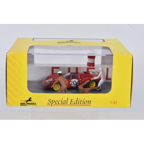 109 - EIGHT BOXED MODEL VEHICLES, the first 1:43 scale Art Model Ferrari Dino numbered R 206/S Florio 1966... 