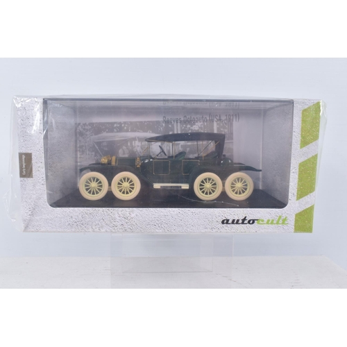 111 - FOUR BOXED MODEL VEHICLES, the first a Auto Cult Reeves Octoauto dark green, numbered 01015 limited ... 