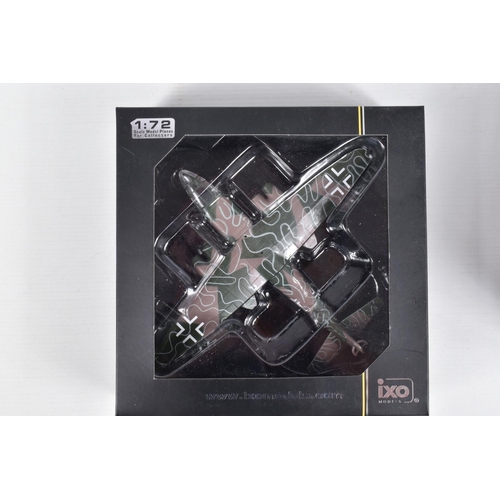 115 - SEVEN BOXED DIECAST 1:72 SCALE IXO MODEL AIRCRAFTS, the first a Defiant NF Mk.II, numbered PIXJ00002... 