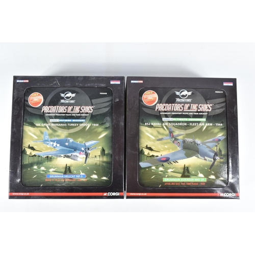 118 - EIGHT BOXED CORGI DIECAST MODEL AIRCRAFTS, the first and second are both Aviation Archive Collectors... 