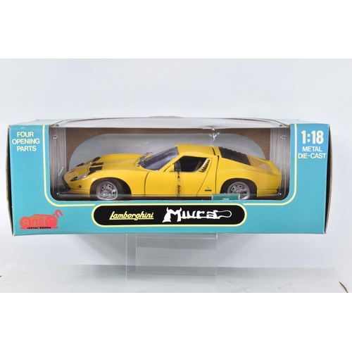 119 - FIVE BOXED AND TWO LOOSE DIECAST MODEL VEHICLES, to include a Bburago Lamborghini Countach 1988 numb... 