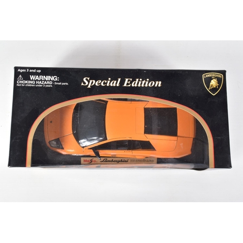 119 - FIVE BOXED AND TWO LOOSE DIECAST MODEL VEHICLES, to include a Bburago Lamborghini Countach 1988 numb... 