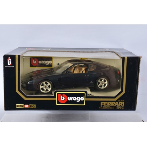 121 - FOUR BOXED AND FOUR LOOSE MODEL VEHICLES, boxed models include a Bburago 1:18 scale Porsche 911 Carr... 