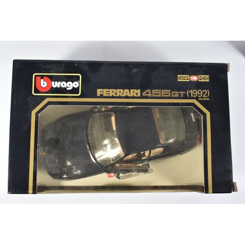 121 - FOUR BOXED AND FOUR LOOSE MODEL VEHICLES, boxed models include a Bburago 1:18 scale Porsche 911 Carr... 