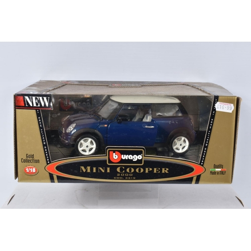 122 - FIVE BOXED AND FOUR LOOSE MODEL VEHICLES,  boxed models include a 1:18 scale Maisto Aston Martin DB7... 