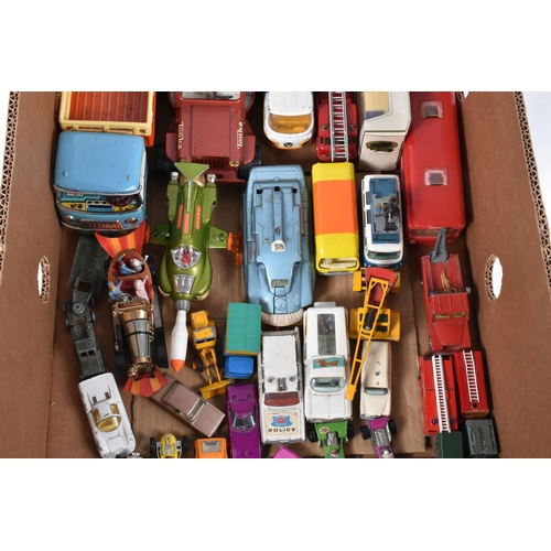 123 - A QUANTITY OF UNBOXED AND ASSORTED PLAYWORN DIECAST VEHICLES, to include Corgi Toys Chitty Chitty Ba... 