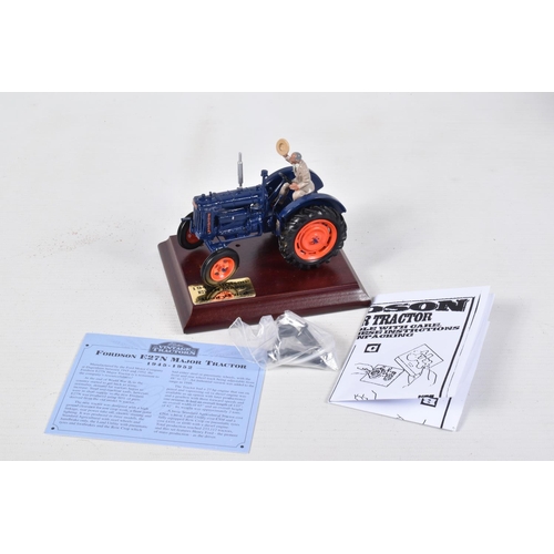 126 - THREE BOXED MODEL AGRICULTURAL VEHICLES, to include two Britains 1945 Fordson E27N Major Tractors wi... 