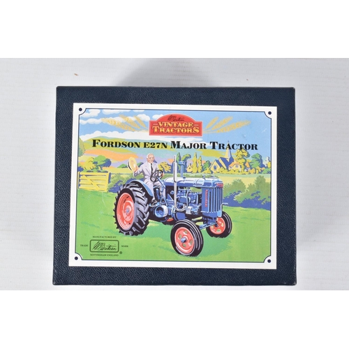 126 - THREE BOXED MODEL AGRICULTURAL VEHICLES, to include two Britains 1945 Fordson E27N Major Tractors wi... 