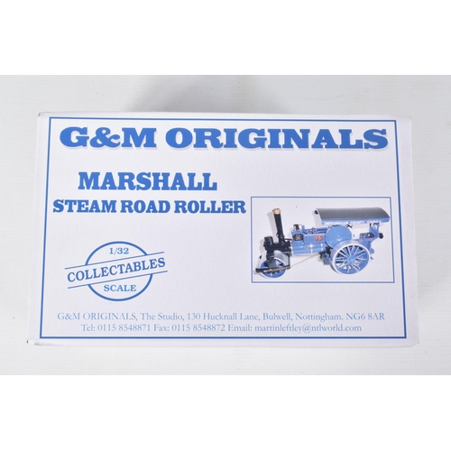 127 - A BOXED G & M ORIGINALS 1:32 MARSHALL STEAM ROAD ROLLER, certificate numbered 30 of 100, model appea... 