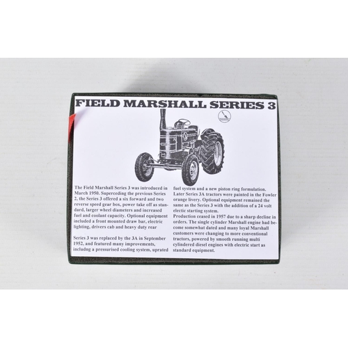 128 - A BOXED G & M ORIGINALS 1:32 FIELD MARSHALL SERIES 3 TRACTOR, information card numbered 91 of 100, m... 