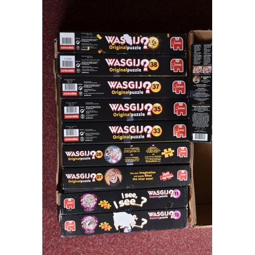 130 - A COLLECTION OF BOXED JUMBO WASGIJ JIGSAW PUZZLES, including examples from the Original, Destiny, Im... 