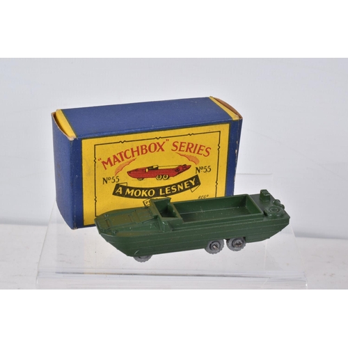 142 - SEVEN BOXED MOKO LESNEY SERIES DIECAST MILITARY VEHICLES, Saracen Personnel Carrier, No.54, D.U.K.W.... 