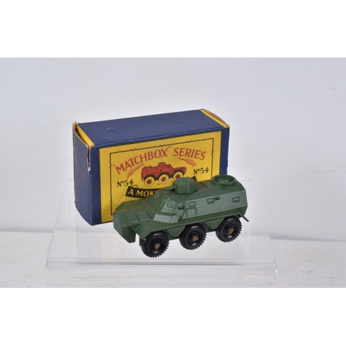 142 - SEVEN BOXED MOKO LESNEY SERIES DIECAST MILITARY VEHICLES, Saracen Personnel Carrier, No.54, D.U.K.W.... 