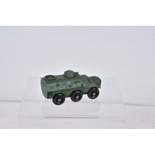 142 - SEVEN BOXED MOKO LESNEY SERIES DIECAST MILITARY VEHICLES, Saracen Personnel Carrier, No.54, D.U.K.W.... 