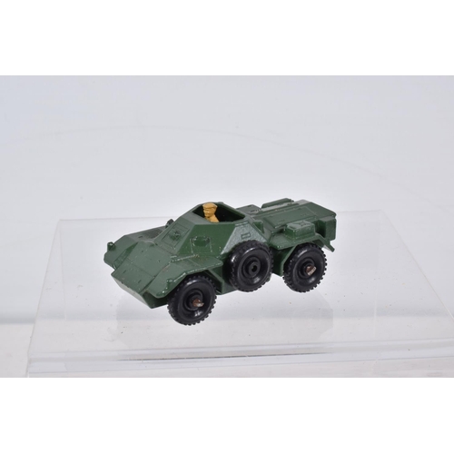 142 - SEVEN BOXED MOKO LESNEY SERIES DIECAST MILITARY VEHICLES, Saracen Personnel Carrier, No.54, D.U.K.W.... 