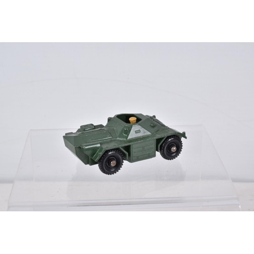 142 - SEVEN BOXED MOKO LESNEY SERIES DIECAST MILITARY VEHICLES, Saracen Personnel Carrier, No.54, D.U.K.W.... 