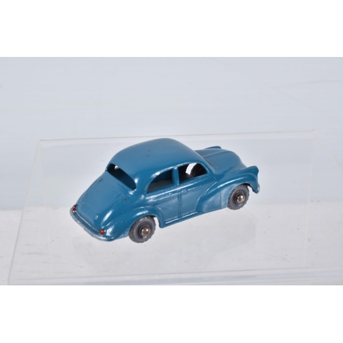 144 - FIVE BOXED MATCHBOX SERIES BRITISH CAR MODELS, Ford Anglia, No.7, grey plastic wheels, Austin A55 Ca... 