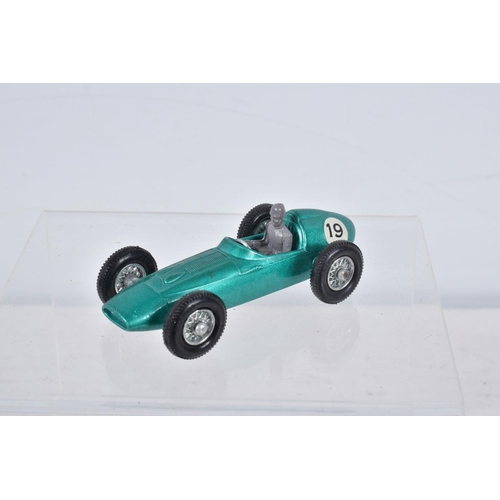 149 - FIVE BOXED MATCHBOX SERIES CAR MODELS, Aston-Martin DBR5 Racing Car, No.19, grey driver RN19, Lotus ... 