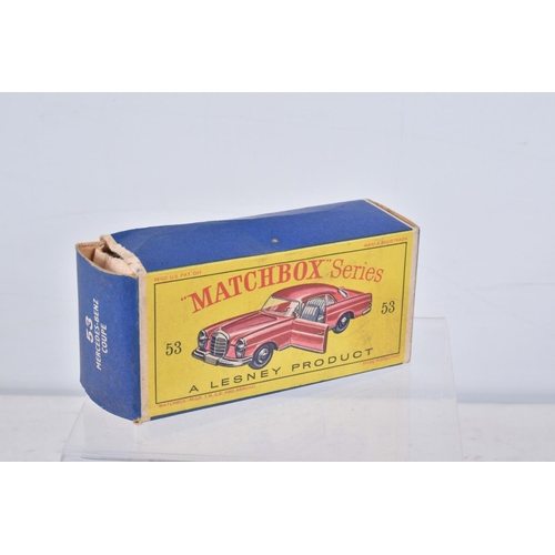 149 - FIVE BOXED MATCHBOX SERIES CAR MODELS, Aston-Martin DBR5 Racing Car, No.19, grey driver RN19, Lotus ... 