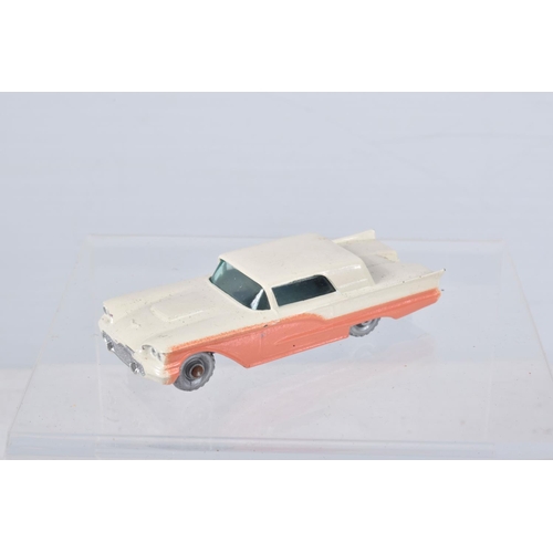 153 - A BOXED MOKO LESNEY FORD THUNDERBIRD, No.75, darker blue base, silver plastic wheels with hairline c... 