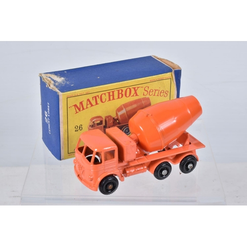 155 - FIVE BOXED MATCHBOX SERIES DIECAST MODELS, Euclid Dump Truck, No.6, 2 x Foden Cement Mixer, No.26, o... 