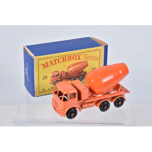 155 - FIVE BOXED MATCHBOX SERIES DIECAST MODELS, Euclid Dump Truck, No.6, 2 x Foden Cement Mixer, No.26, o... 